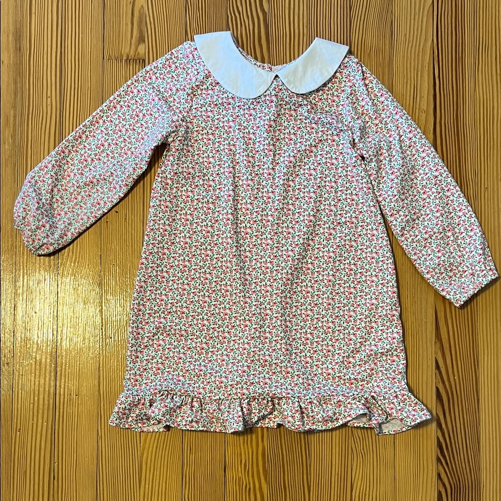 Floral Kids Casual Dress with Peter Pan Collar